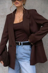 Eli Boyfriend Blazer Jacket - Chocolate