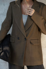 Eli Boyfriend Blazer Jacket - Olive