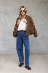 Finn Bomber Jacket - Deep Olive Choc