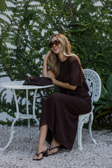 Florence Crochet Midi Skirt - Chocolate