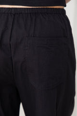 Georgie Barrel Leg Pants - Black