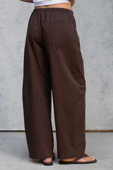 Georgie Barrel Leg Pants - Chocolate