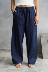 Georgie Straight-Leg Pants - Navy