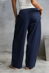 Georgie Straight-Leg Pants - Navy