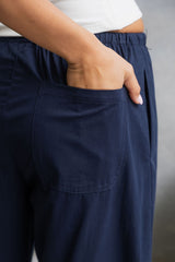Georgie Straight-Leg Pants - Navy
