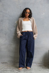 Georgie Straight-Leg Pants - Navy