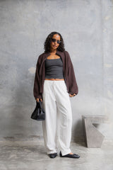 Georgie Straight-Leg Pants - White