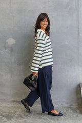 Georgie Straight-Leg Pants - Navy