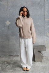 Georgie Straight-Leg Pants - White