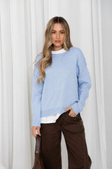Gracie Fine Knit Top - Blue