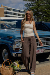 Harley Ribbed Tank Top - Beige