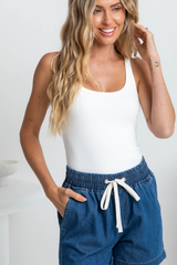 Harley Ribbed Tank Top - Ivory