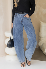 Hudson Barrel Denim Jeans - Acid Wash
