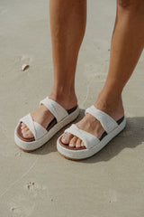 Apollo Platform Sandals - Chalk White Weave - The Self Styler