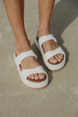 Apollo Platform Sandals - Chalk White Weave - The Self Styler