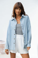 Ella Relaxed-Fit Denim Chambray Shirt - Light Wash - The Self Styler