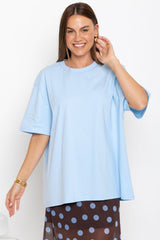 Myles Relaxed-Fit Tee - Blue - The Self Styler