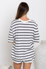 Zanna Stripe Tee - White and Black - The Self Styler