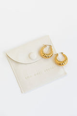 Lumie Croissant Hoop Earrings - Gold - The Self Styler