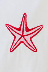 Malibu Embroidered Starfish Tee - Pink - The Self Styler