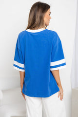 Blake Relaxed-Fit Stripe Tee - Blue and White - The Self Styler