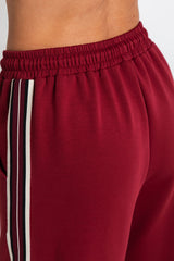 Jagger Wide-Leg Stripe Pant - Burgundy - The Self Styler