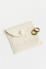 Eden Emerald Hoop Earrings - Gold and Green - The Self Styler