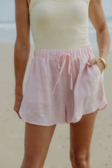 Charlie Linen Shorts - Pink - The Self Styler