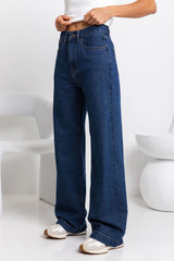 Micah High-Rise Wide-Leg Denim Jeans - Dark Wash - The Self Styler - The Self Styler