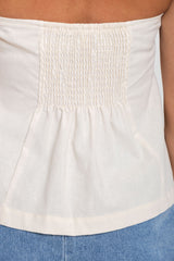 Camilla Pleated Halter Top - Cream - The Self Styler