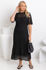 Airlie Crochet Maxi Dress - Black - The Self Styler