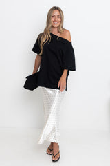 Arden Off-The-Shoulder Tee - Black - The Self Styler