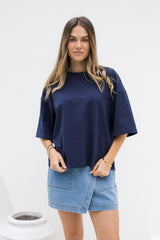 Koah Boxy-Fit Tee - Navy - The Self Styler