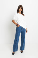Dakota Straight-Leg Denim Jeans - Mid Blue Wash - The Self Styler Exclusive - The Self Styler