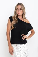 Avalon Off-The-Shoulder Top - Black - The Self Styler
