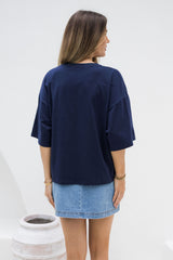 Koah Boxy-Fit Tee - Navy - The Self Styler