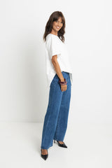 Dakota Straight-Leg Denim Jeans - Mid Blue Wash - The Self Styler Exclusive - The Self Styler