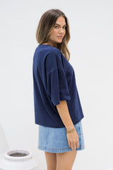 Koah Boxy-Fit Tee - Navy - The Self Styler