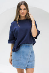 Koah Boxy-Fit Tee - Navy - The Self Styler