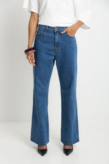 Dakota Straight-Leg Denim Jeans - Mid Blue Wash - The Self Styler Exclusive - The Self Styler