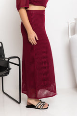 Florence Crochet Midi Skirt - Wine - The Self Styler