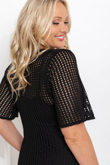 Airlie Crochet Maxi Dress - Black - The Self Styler