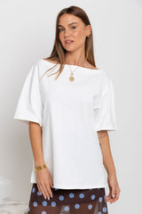 Arden Off-The-Shoulder Tee - White - The Self Styler
