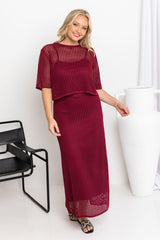 Florence Crochet Midi Skirt - Wine - The Self Styler