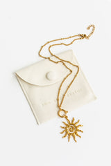 Soleil Sun Charm Necklace - Gold - The Self Styler