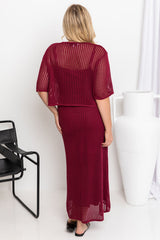 Florence Crochet Midi Skirt - Wine - The Self Styler