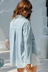 Ella Relaxed-Fit Denim Chambray Shirt - Light Wash - The Self Styler