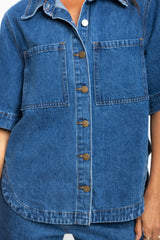 Tallon Denim Shirt - Mid Blue Wash - The Self Styler Exclusive - The Self Styler