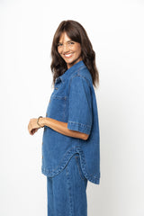 Tallon Denim Shirt - Mid Blue Wash - The Self Styler Exclusive - The Self Styler