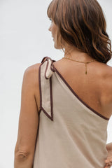 Lucinda One-Shoulder Maxi Dress -Chocolate - The Self Styler